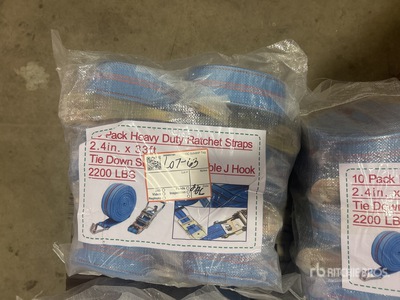 Quantity of (10) Blue Pack Heavy Duty Ratchet Straps 33 ft x 2.4 in (Unused)