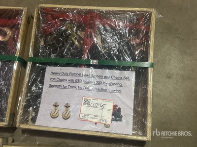 Heavy-Duty Ratchet Load Binders and Chains Set (Unused)