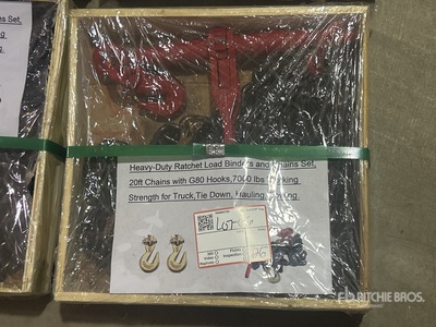 Heavy-Duty Ratchet Load Binders and Chains Set (Unused)