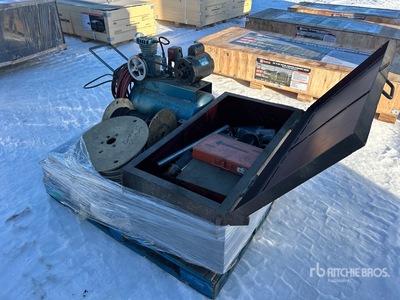 Quantity of Tools, sockets, impact driver, cable and compressor and heavy steel tool box