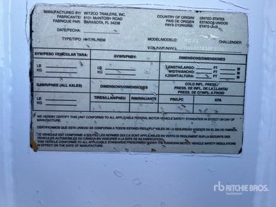 2016 Witzco Tri/A Removable Gooseneck Low Loader