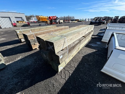 Quantity of (9) Surplus Pressure Treated 12 in x 12 in x 12 ft 木材