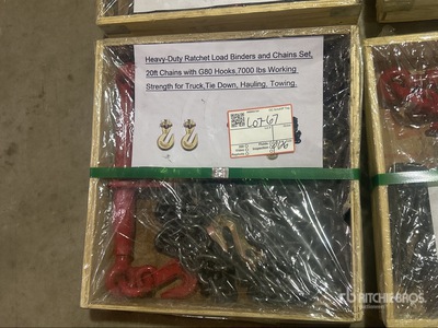 Heavy-Duty Ratchet Load Binders and Chains Set (Unused)