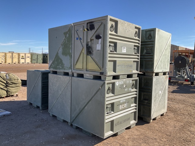 (9) Plastics Research 102440 Pallet Containers