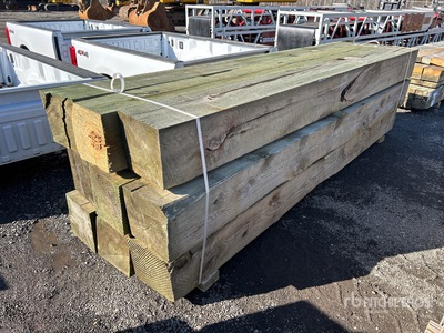 Quantity of (9) Surplus Pressure Treated 12 in x 12 in x 12 ft 木材