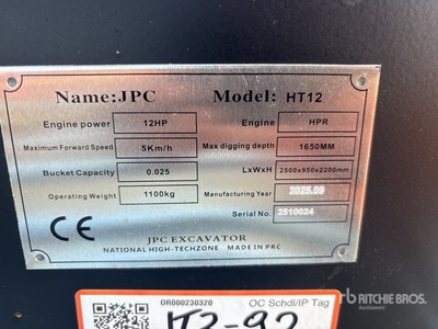 JPC HT12 を見 Mini Excavator (Unused)