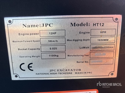 JPC HT12 Mini Excavator (Unused)