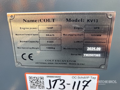 Colt KV13 を見 Mini Excavator (Unused)