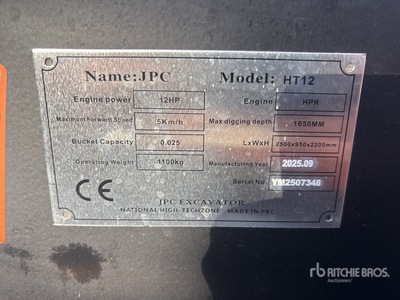 JPC HT12 を見 Mini Excavator (Unused)