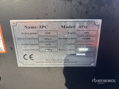 JPC HT12 を見 Mini Excavator (Unused)