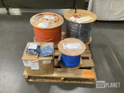 (18) Core Cat6A 60-50 BL Patch Cables & (3) Rolls of Communication Cable