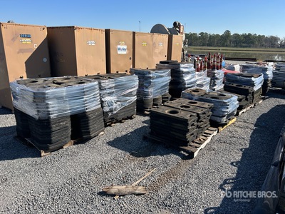 Quantity of (9) Pallets of Traffic Barrier Bases