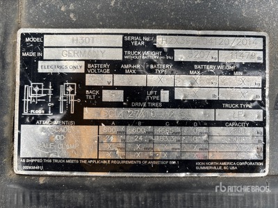 Linde H30 5000 lb Cushion Tire Forklift