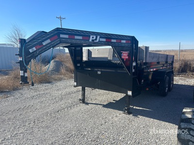 2022 PJ Trailers D7142 14 ft T/A Gooseneck Dump Utility Trailer