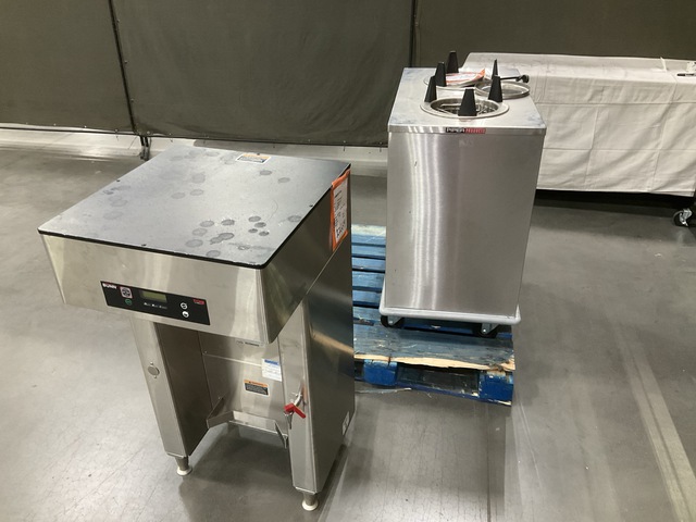 (1) Bunn Titan Single Coffee Maker & (1) Piper 2AT6-STH-PB Dish Dispenser