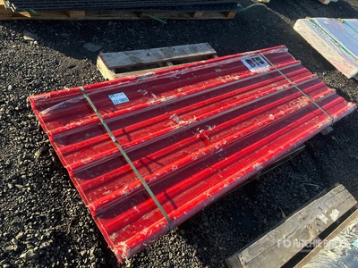 Quantity of (30) Red Polycarbonate Roof Panels (Unused)