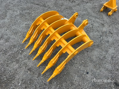 2026 GIYI 32 in Excavator Rake - Fits Cat 305 (Unused)