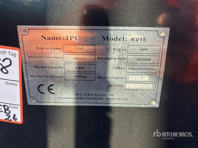 JPC KV15 Minibagger (Unused)