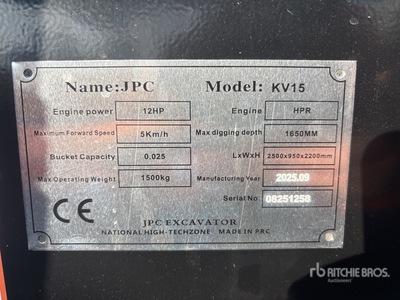 KV15 Mini Excavator (Unused)