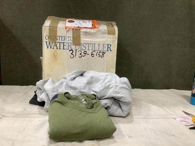 (14) Miscellaneous Apparel, (1) Distiller, (6) Men's Outerwear & Assorted Items