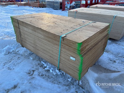 Quantity of (50) 3/4 in x 96 in x 48 in Plywood Sheeting Divers - Magasin, entrepôt, consommateur (Unused)