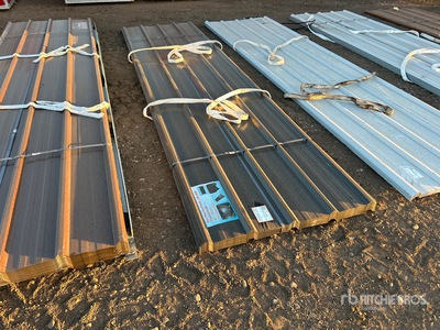 Quantity of (70) Black Metal Roof Panels 12 Ft X 3 Ft (Unused)