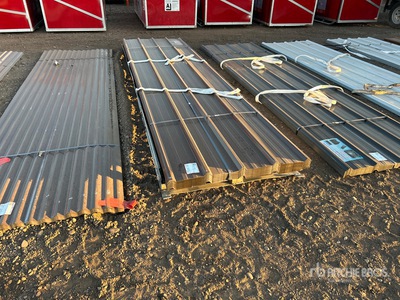 Quantity of (70) Brown Metal Roof Panels 12 Ft X 3 Ft (Unused)
