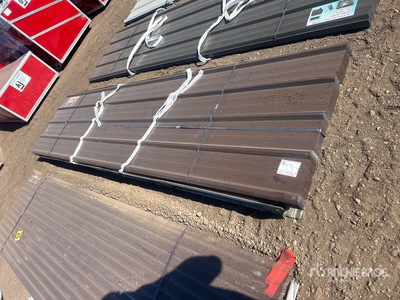 Quantity of (70) Brown Metal Roof Panels 12 Ft X 3 Ft (Unused)