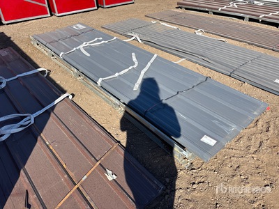 Quantity of (30) Grey Metal Roof Panels 12 Ft X 3 Ft (Unused)