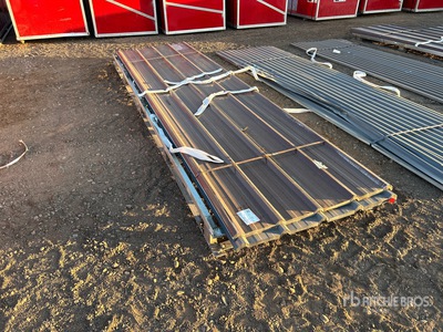 Quantity of (30) Brown Metal Roof Panels 12 Ft X 3 Ft (Unused)