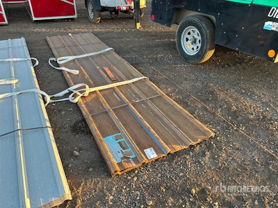 Quantity of (30) Wood Grain Metal Roof Wall Panels 12 Ft X 3 Ft