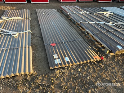 Quantity of (70) Brown Metal Roof Panels 12 Ft X 3 Ft (Unused)