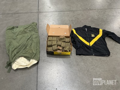 (590) Insignias, (15) Duffel Bags, (11) Belts & Assorted Items