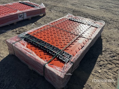 Quantity of (12) TPM Industrial 4 ft x 7.3 ft Diamond Plate Ground Protection Mats
