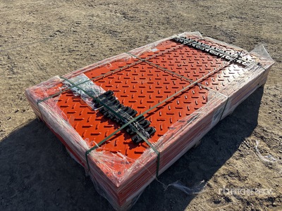 Quantity of (12) TPM Industrial 4 ft x 7.3 ft Diamond Plate Ground Protection Mats