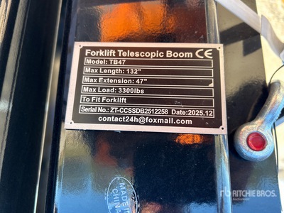 2026 GIYI GY-TB47 3300 lb Forklift Extendable Boom (Unused)