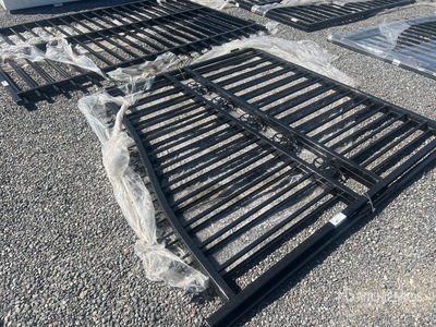 2026 SKLP SK-14BL 14 ft x 7 ft Wrought Iron Bi-Parting Puerta de entrada (Unused)