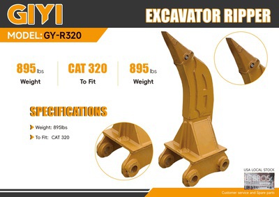 2026 GIYI GY-R320 エクスカベーター リッパー - Fits Cat 320 (Unused)
