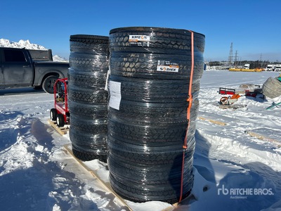 Quantity of (16) 11R22.5 Steer/All Position Transport Tires 16 Ply Tires (Unused)