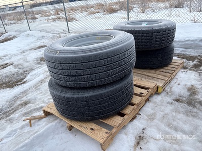 Quantity of (4) 385/65R22.5 Tires