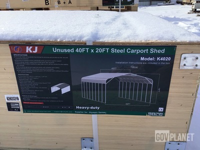 KJ K4020 Steel Carport Shed - Unused