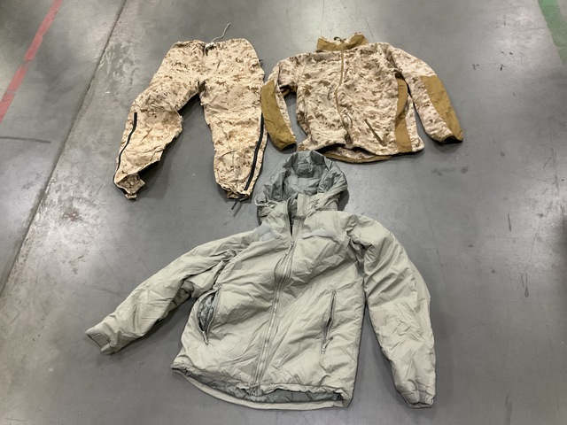 (55) Cold Weather Jackets, (1) Cold Weather Parka & Assorted Items