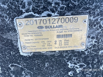 2017 Sullair 375DPQ Air Compressor (Inoperable)