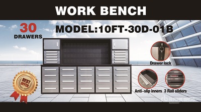 2026 suhivelee NWB-H30DS-10 10 ft 30-Drawer Work Bench (Unused)