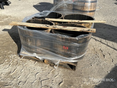 Quantity of 4 Wooden Whiskey Barrels Halves