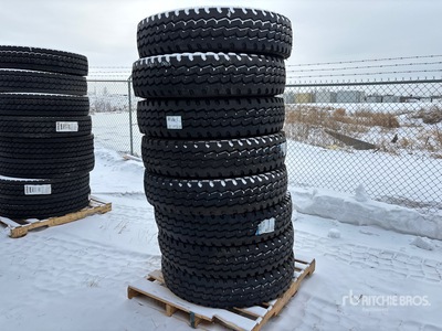 Quantity of (8) Jinyu JY601 11R22.5 Zig Zag Trailer Tyres