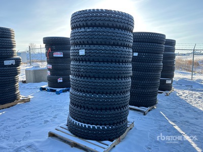 Quantity of (8) GFT GF118 11R22.5 Zig Zag Trailer Tyres