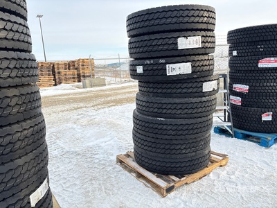 Quantity of (8) Arisun 11R22.5 On/Off Road Drive Pneus