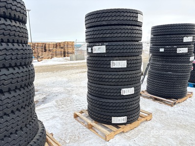 Quantity of (8) Arisun 11R22.5 On/Off Road Drive Pneus