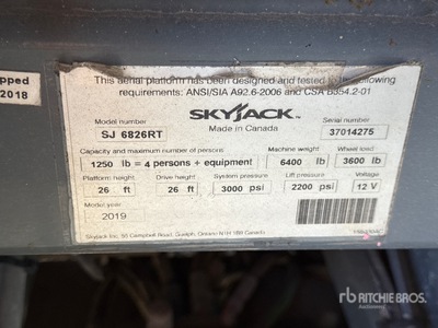 2019 Skyjack SJ6826 RT Scissor Lift
